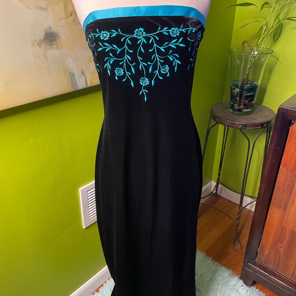 Strapless Velvet Dress